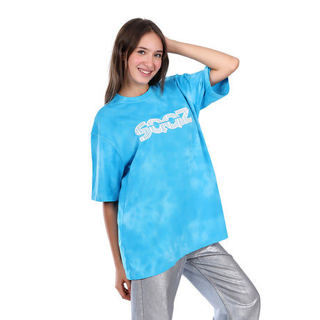 White Rabbit -Full Patterned Oversized Cotton Tee for women