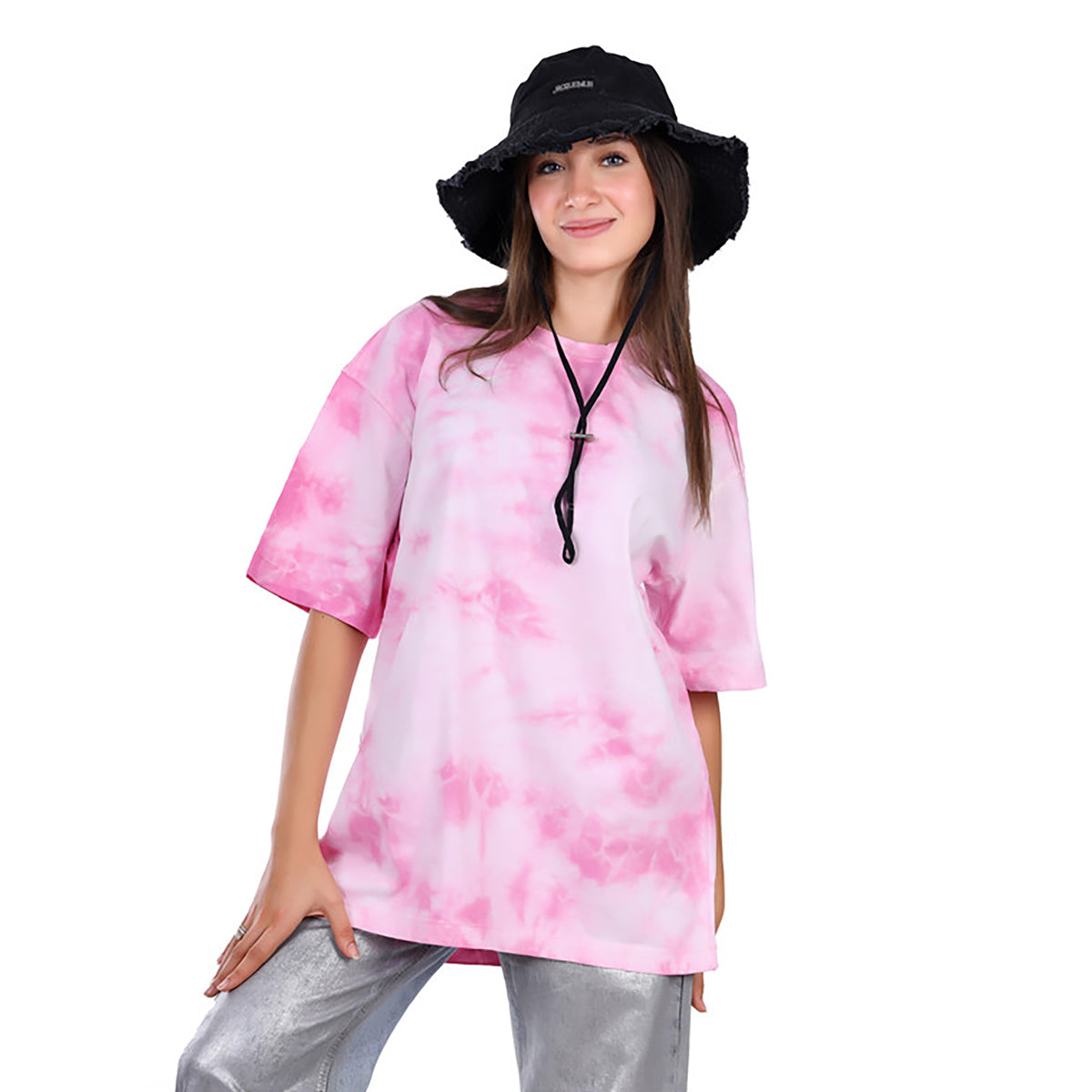 White Rabbit -Slip On Oversized Cotton T-Shirt for women