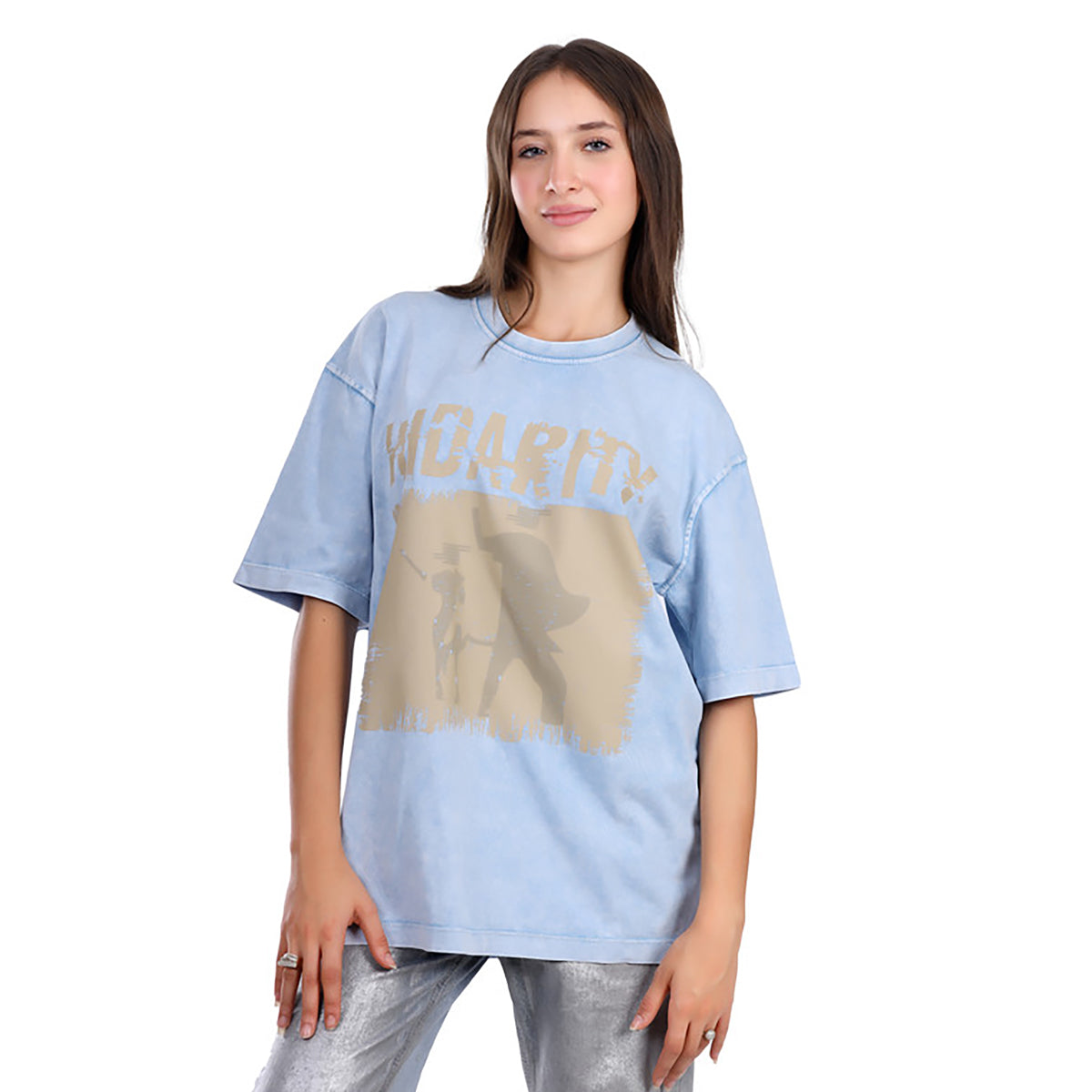 White Rabbit -Slip On Oversized Cotton T-Shirt  for women