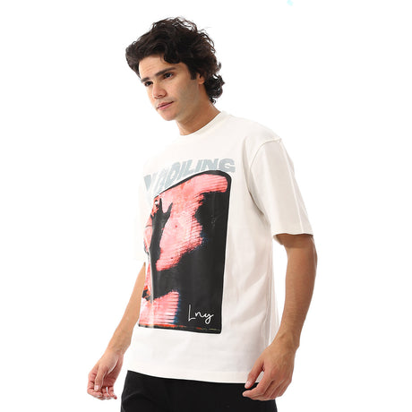 White Rabbit -†White Printed Summer T-Shirt