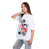 White Rabbit -Slip On Oversized Cotton T-Shirt for women