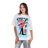 White Rabbit -Slip On Oversized Cotton T-Shirt for women