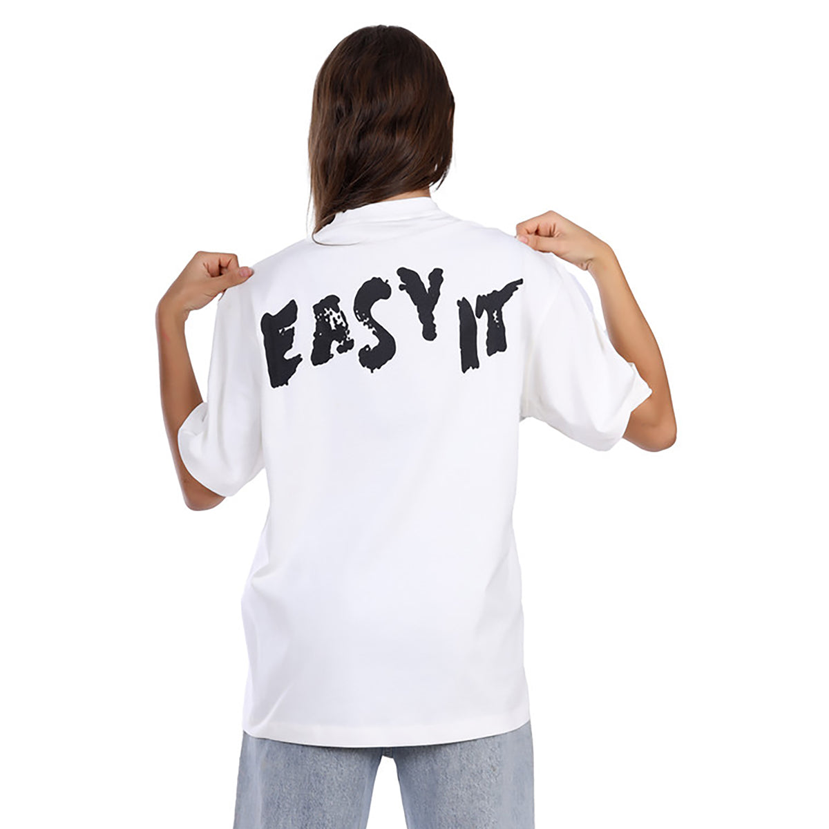 White Rabbit -Slip On Oversized Cotton T-Shirt for women