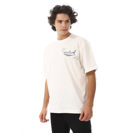 White Rabbit -†Shark Vibes White Printed T-Shirt
