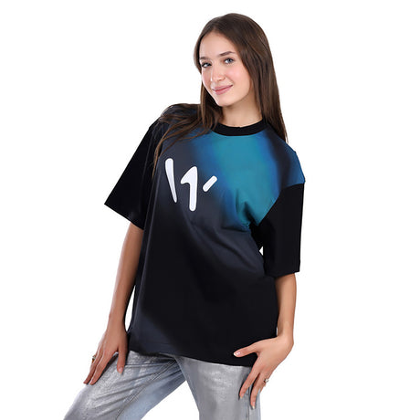 White Rabbit -Gradient Self Patterened T-Shirt for women