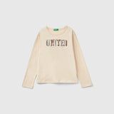 United Colors Of Benetton - T-shirt in warm organic cotton with sequins - Sold by FIG
