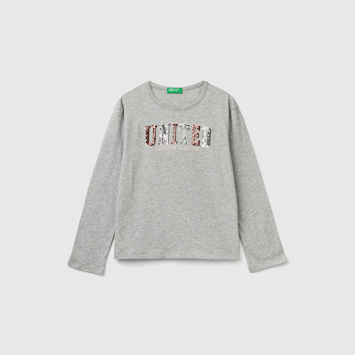 United Colors Of Benetton - T-shirt in warm organic cotton with sequins - Sold by FIG