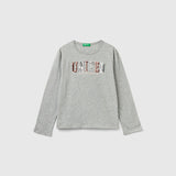 United Colors Of Benetton - T-shirt in warm organic cotton with sequins - Sold by FIG