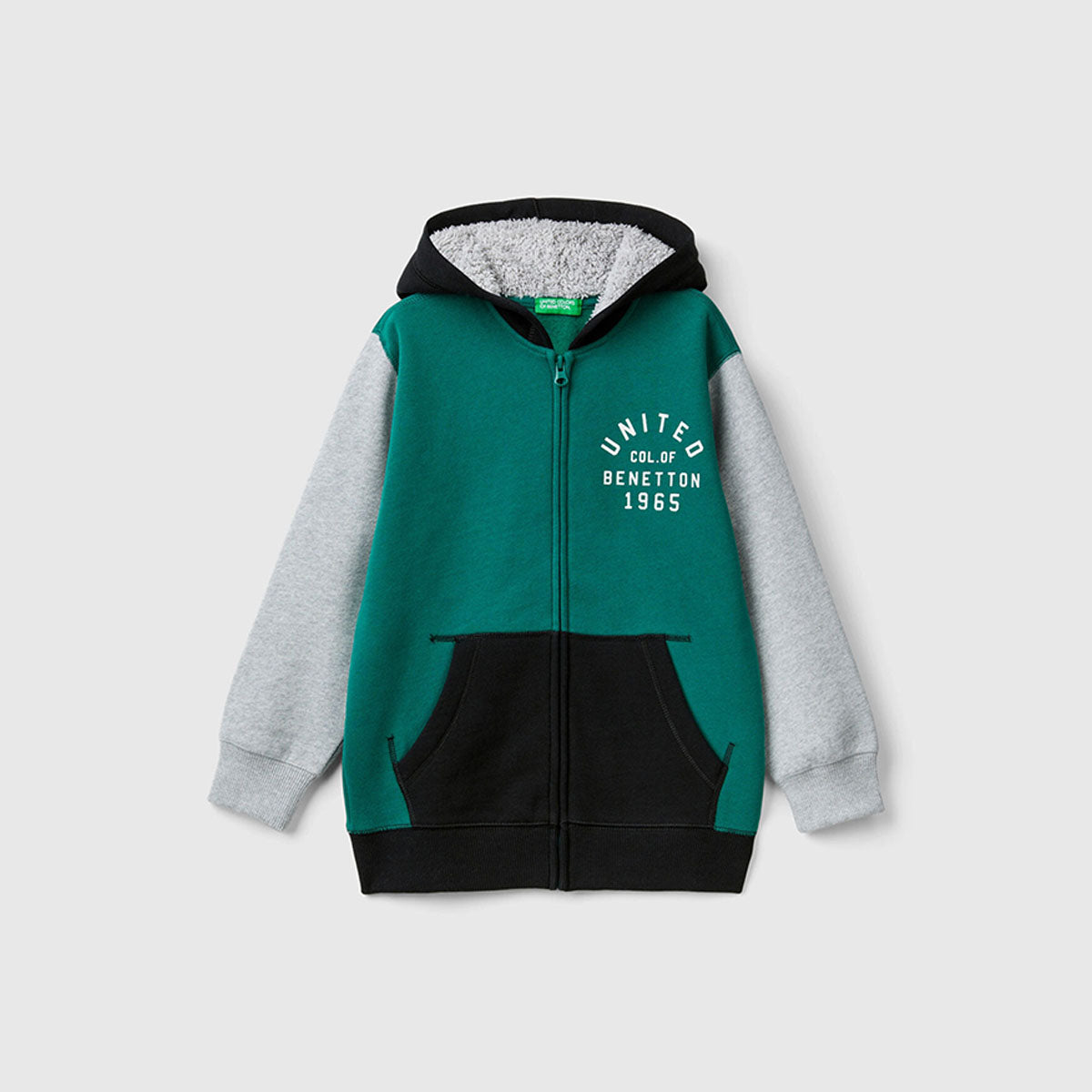 United Colors Of Benetton - Sweatshirt with lined hood - Sold by FIG