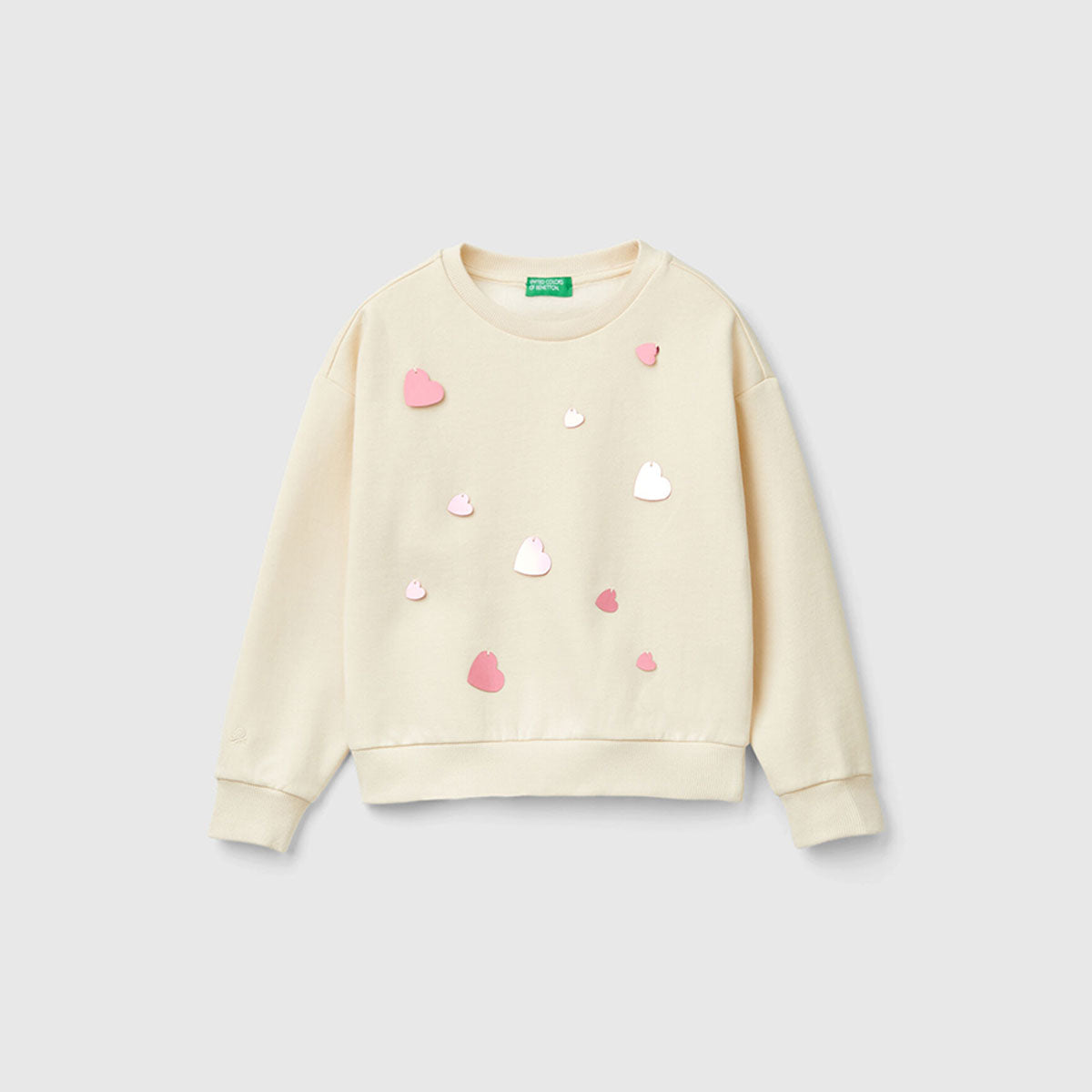 United Colors Of Benetton - Sweatshirt with heart sequins - Sold by FIG