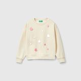 United Colors Of Benetton - Sweatshirt with heart sequins - Sold by FIG
