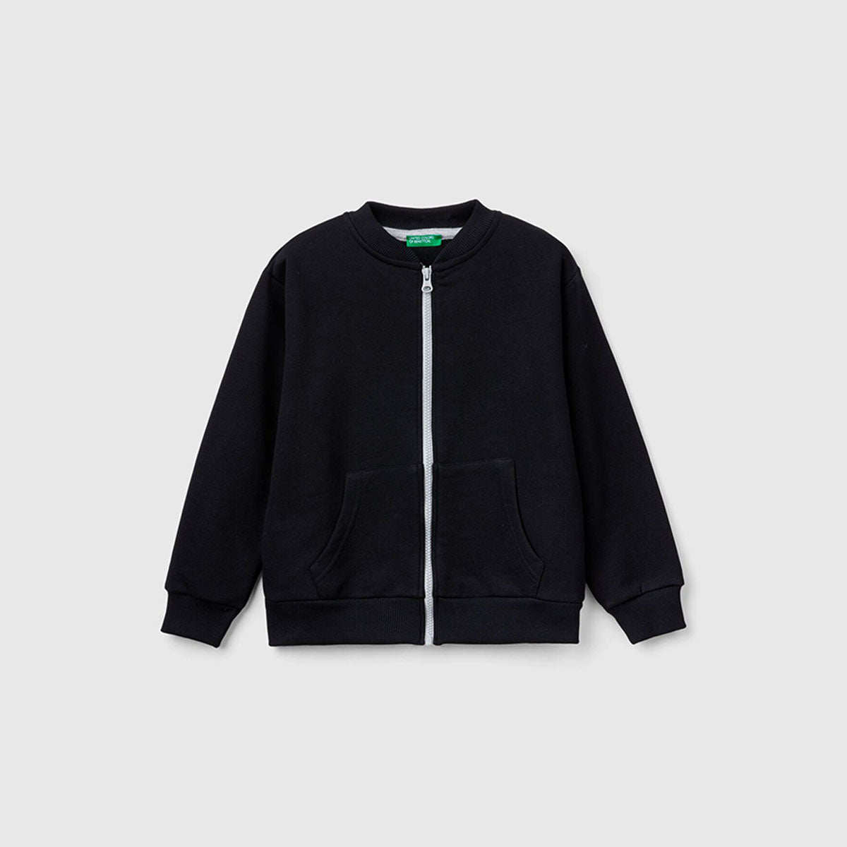 United Colors Of Benetton - Zip-up sweatshirt with slogan print - Sold by FIG