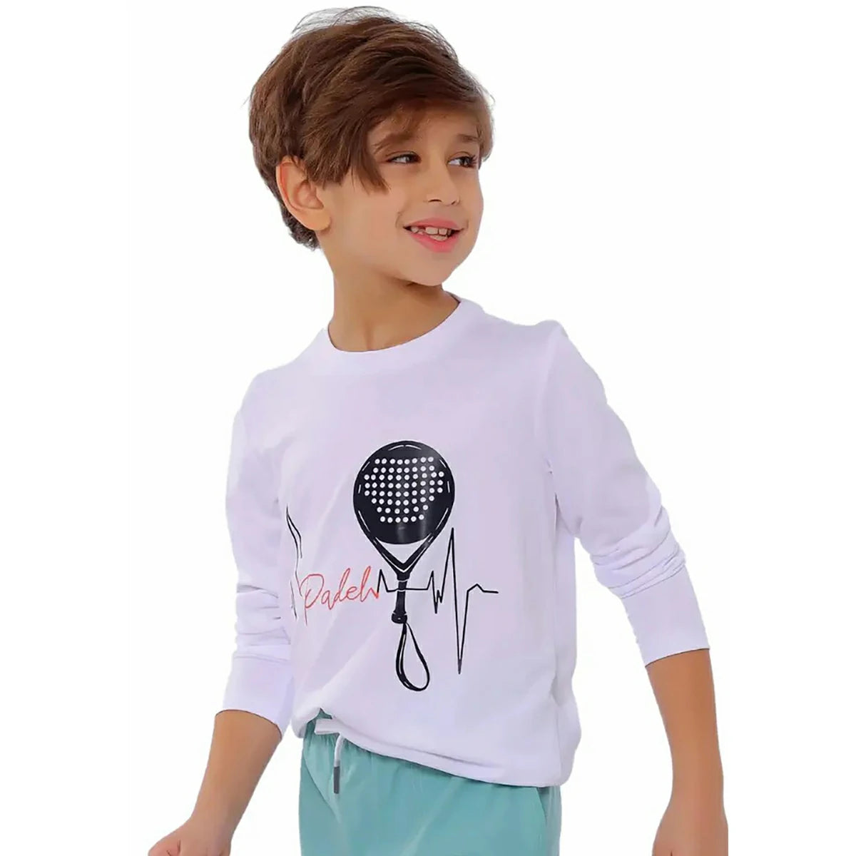 Anja - White Padel T-Shirt 105-For boys