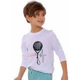 Anja - White Padel T-Shirt 105-For boys
