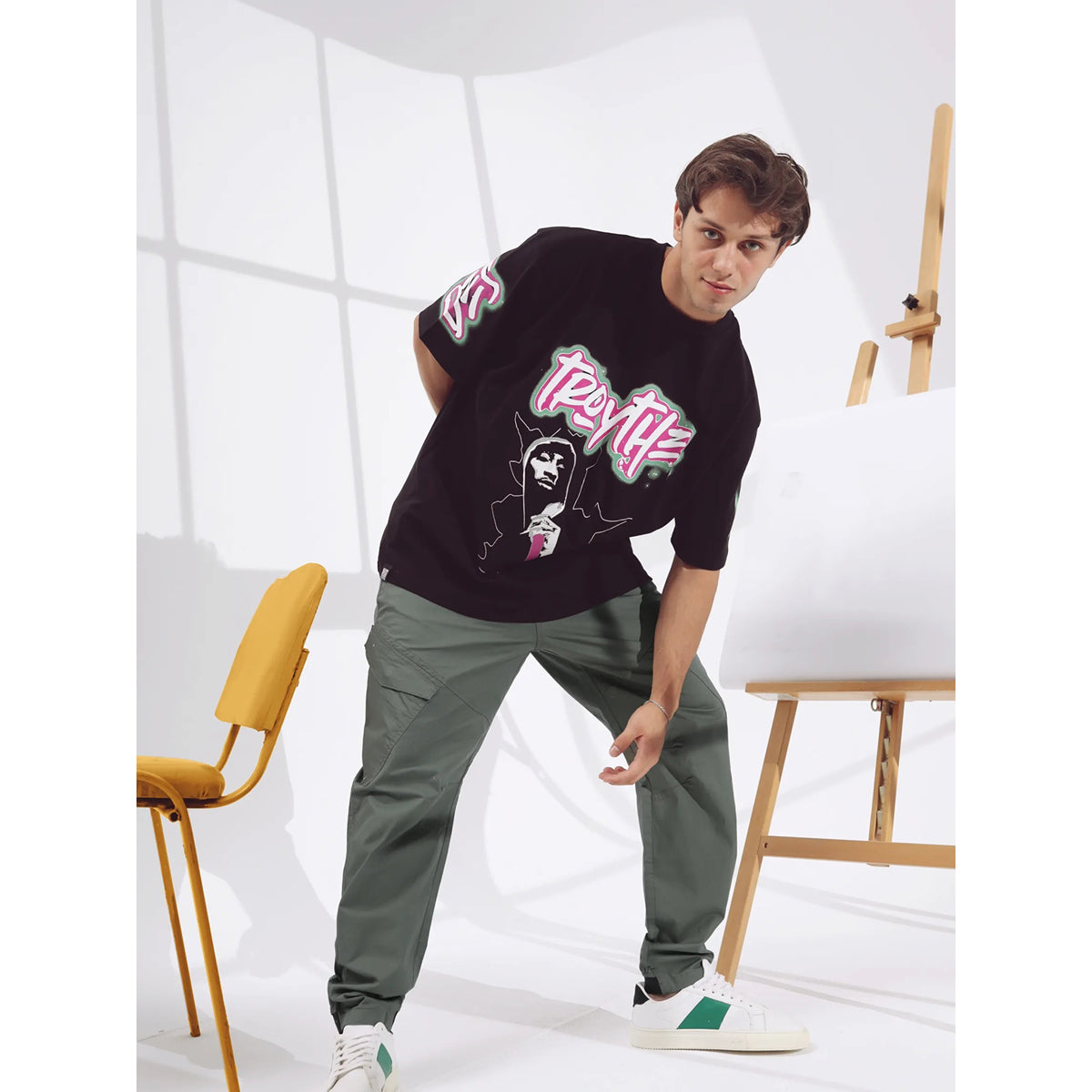 Coup  – Oversize Printed Cotton T-Shirt