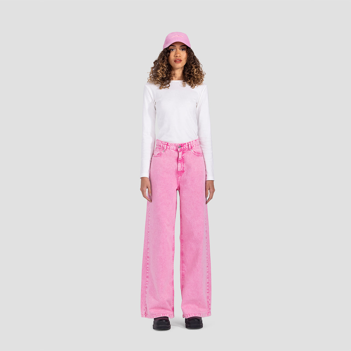 wide leg jeans-pink