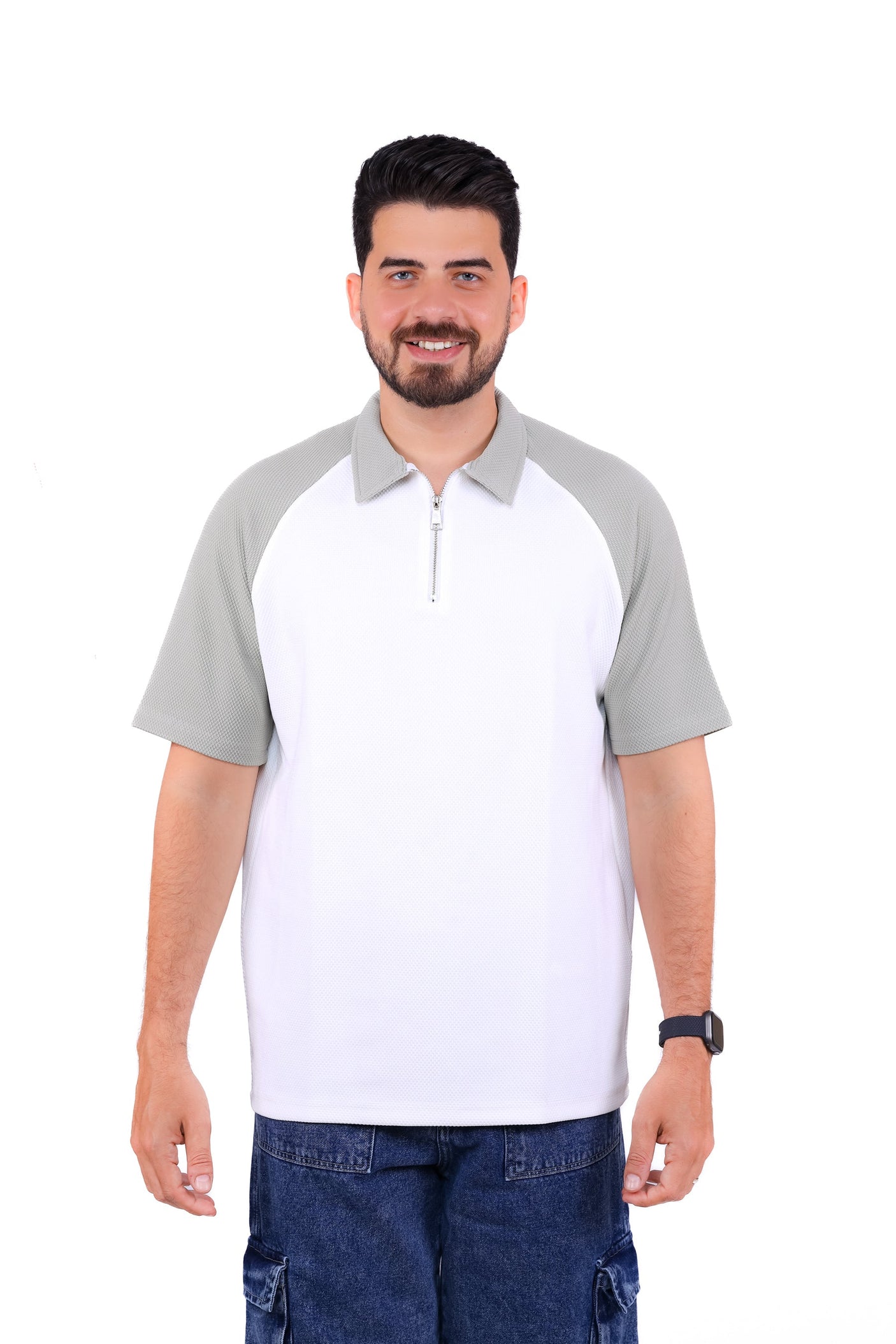 Zipped Polo Colored Sleeves
