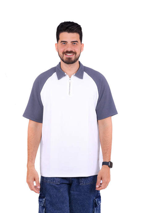 Zipped Polo Colored Sleeves