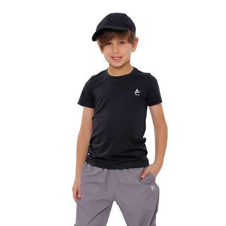 Anja - Black Sports T Shirt 0145-For boys