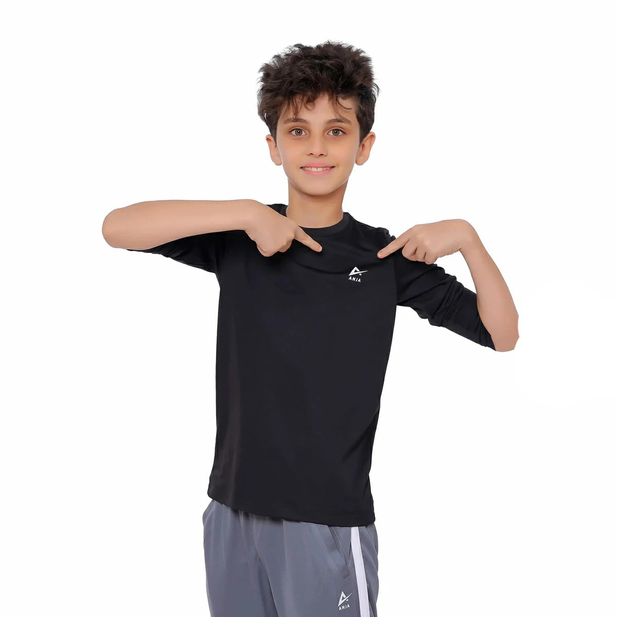 Anja - Black Sports T-Shirt 0149-For boys