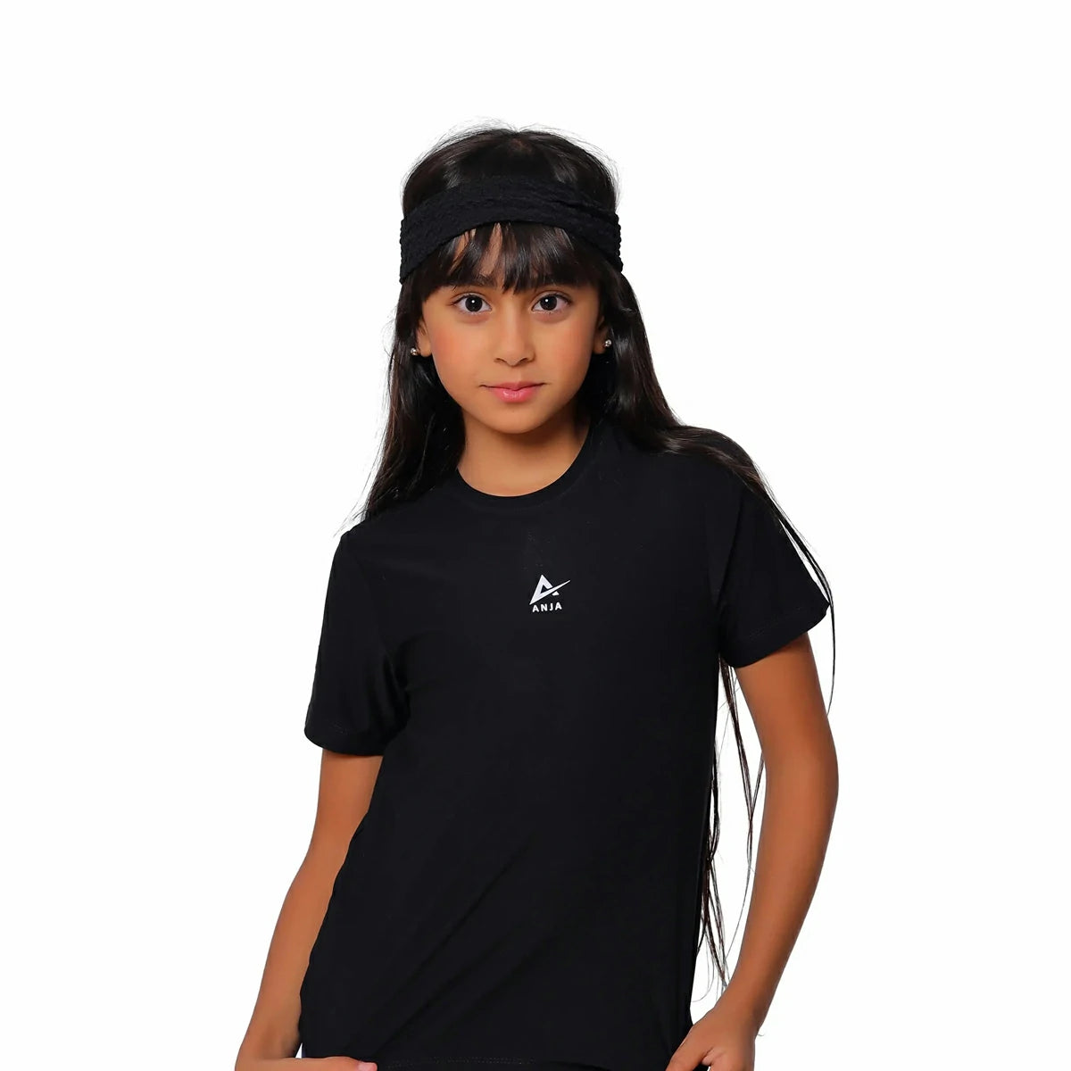 Anja - Black Sports Undershirt 0156-For Girls