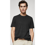 Coup -  Textured Stone Relaxed Cut Knitwear Pique T-Shirt