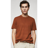 Coup -  Textured Stone Relaxed Cut Knitwear Pique T-Shirt
