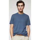 Coup -  Textured Stone Relaxed Cut Knitwear Pique T-Shirt