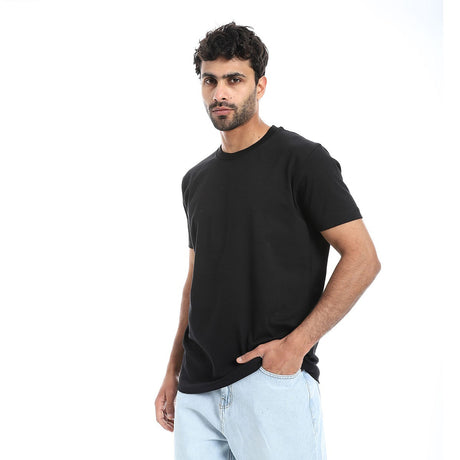 Coup -Plain T-Shirt With Round Neck And Short Sleeves