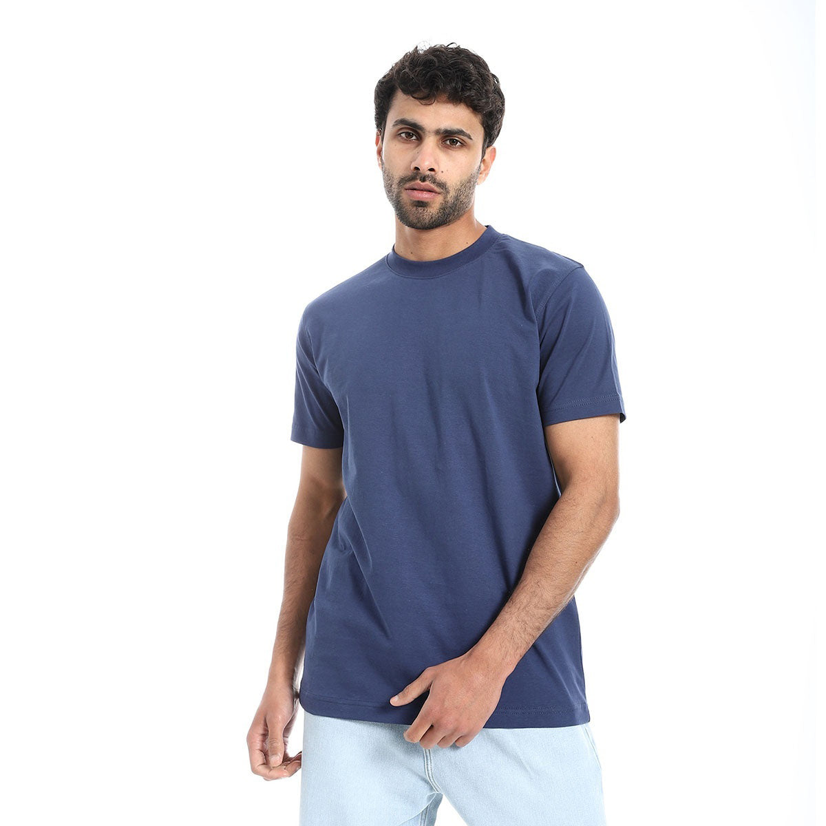 Coup -Plain T-Shirt With Round Neck And Short Sleeves
