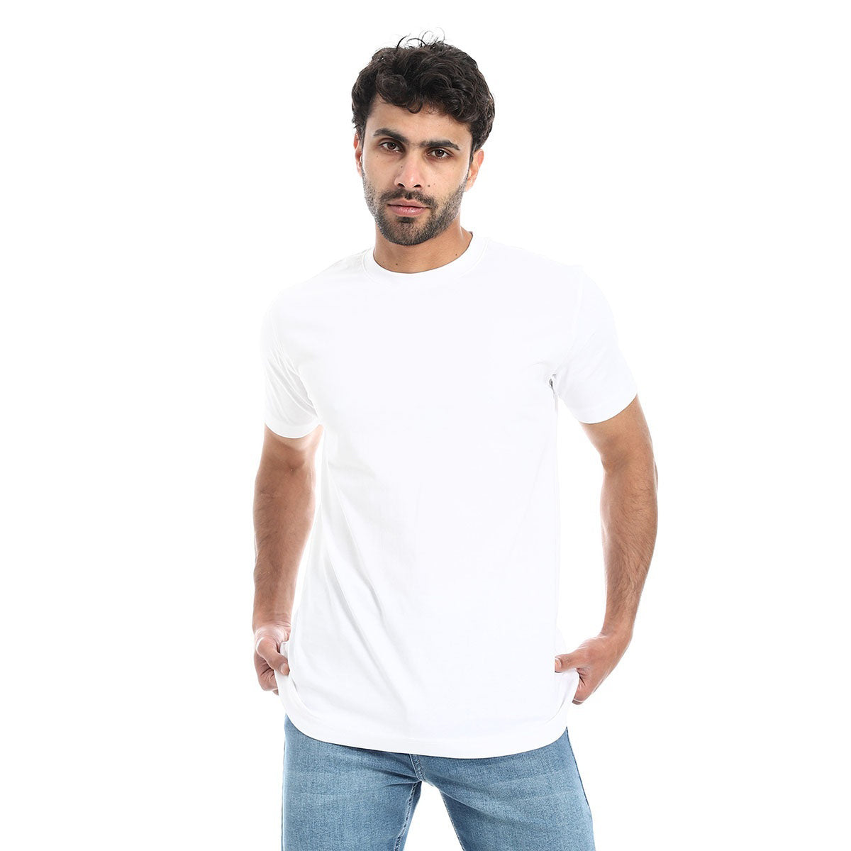 Coup -Plain T-Shirt With Round Neck And Short Sleeves
