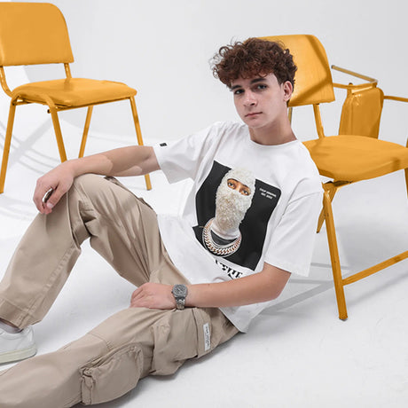 Coup  – Printed Relaxed Cut Crew Neck T-Shirt