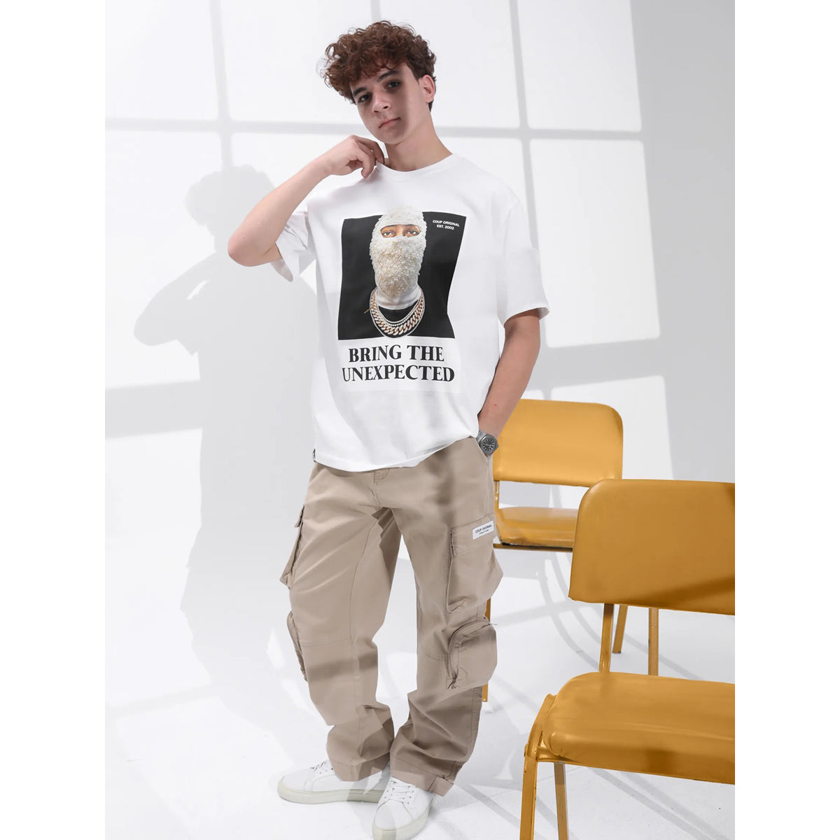 Coup  – Printed Relaxed Cut Crew Neck T-Shirt