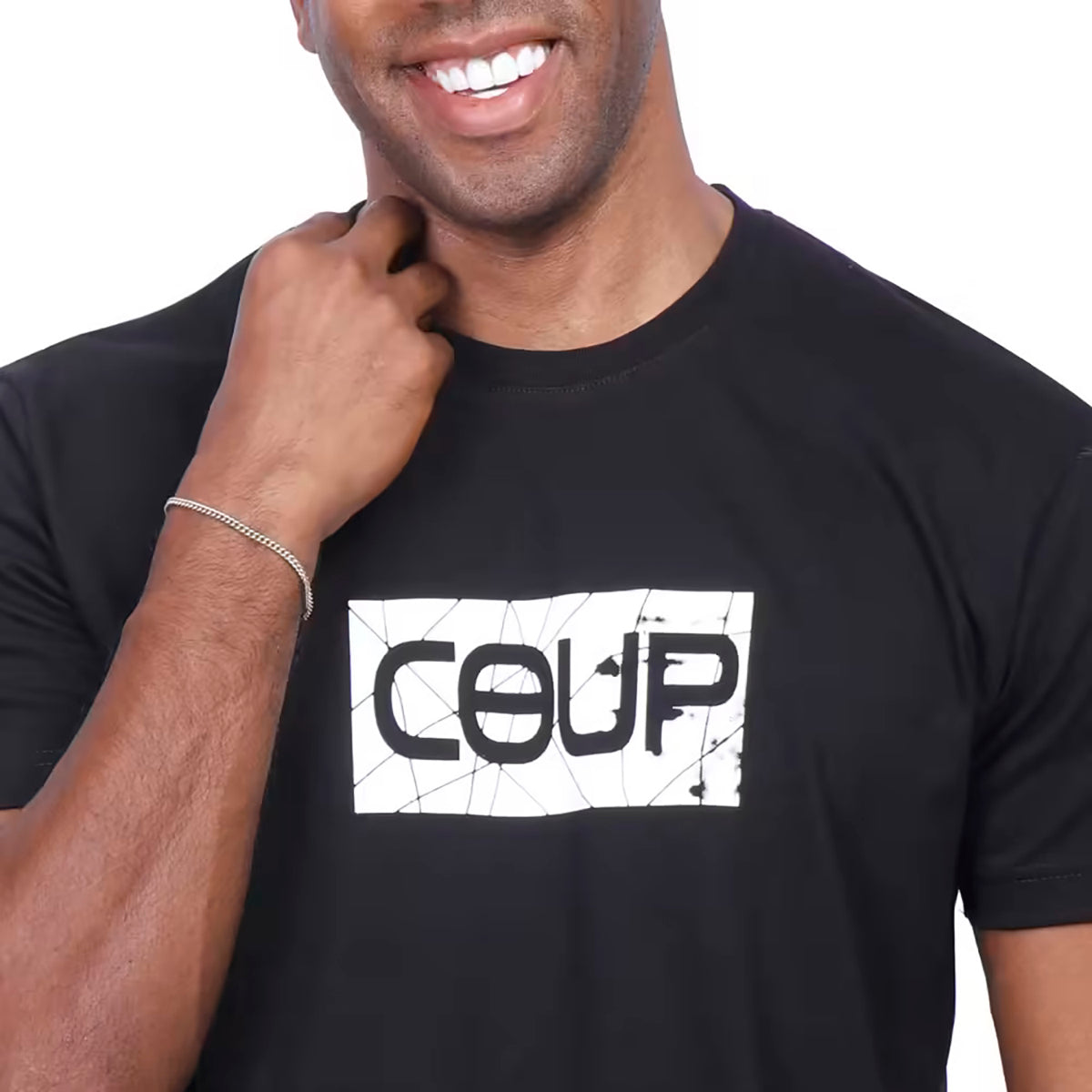 Coup – Text Print T-Shirt with Short Sleeves