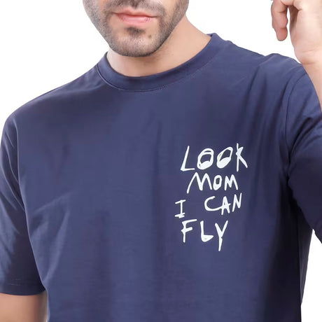 Coup – Text Print T-Shirt with Short Sleeves
