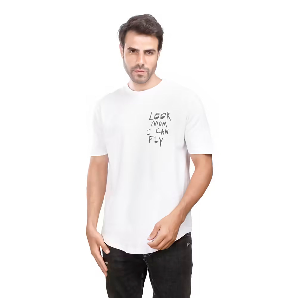 Coup – Text Print T-Shirt with Short Sleeves