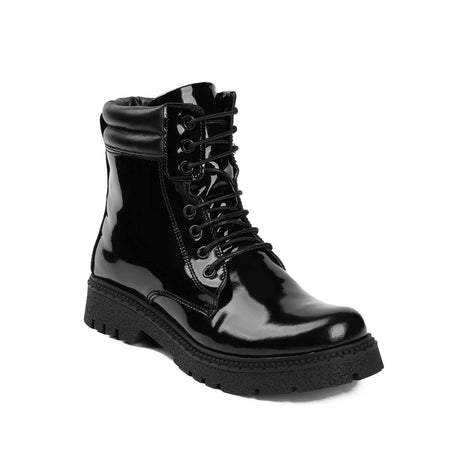 Brio - Black Enigma Natural Leather Lace up Boot