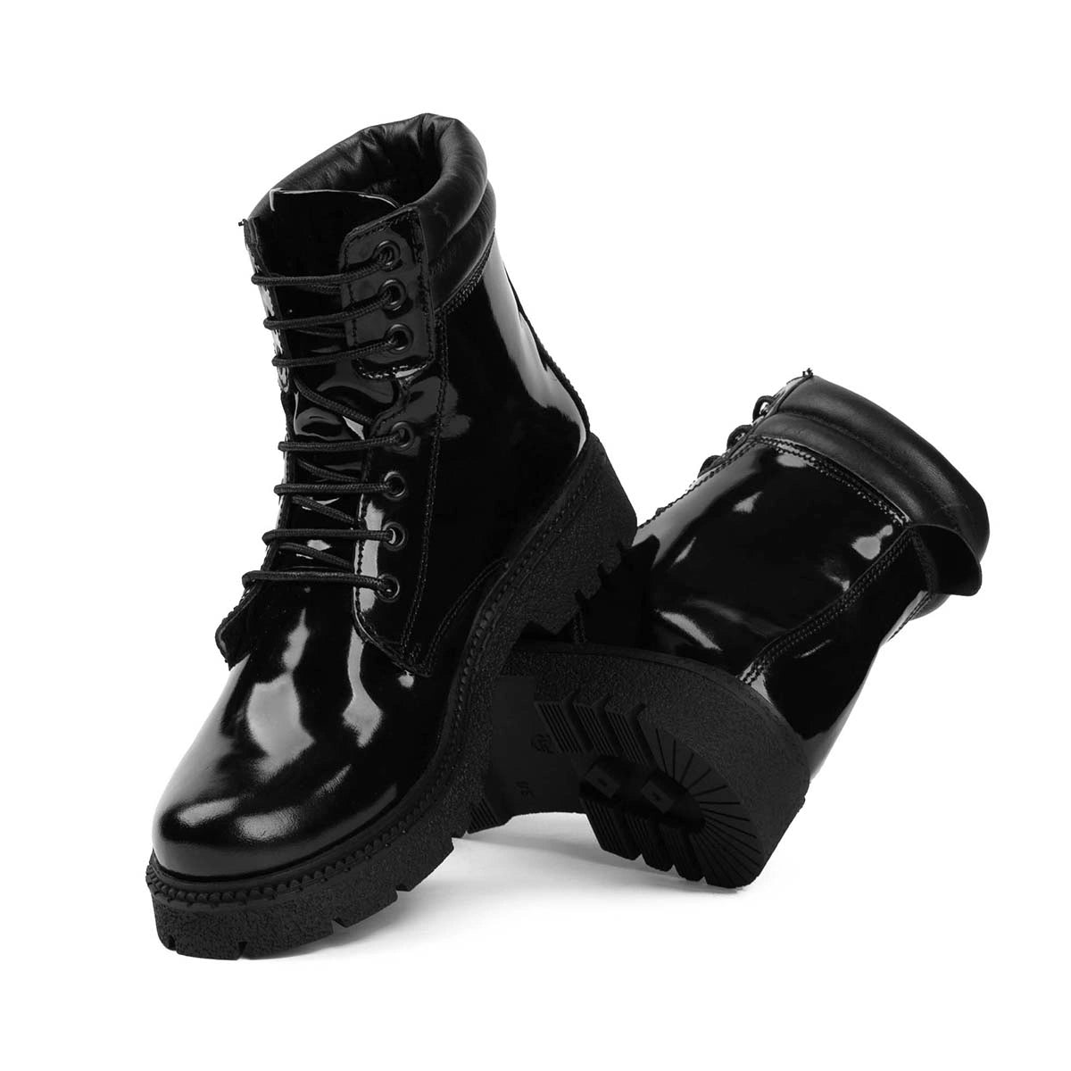 Brio - Black Enigma Natural Leather Lace up Boot
