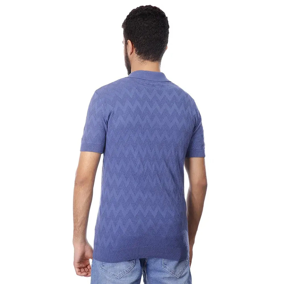 Coup – Textured Polo Neck T-shirt – Regular Cut