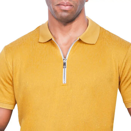 Coup – Men’s Slim Fit Slim Fit Plain Zippered Polo Collar T-Shirt