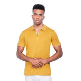Coup – Men’s Slim Fit Slim Fit Plain Zippered Polo Collar T-Shirt