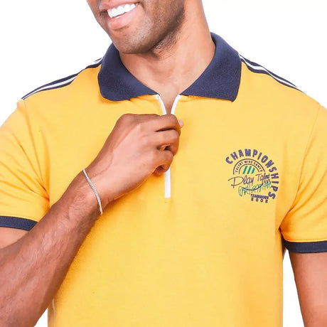 Coup – Men’s Slim Fit Zippered Polo Collar T-Shirt