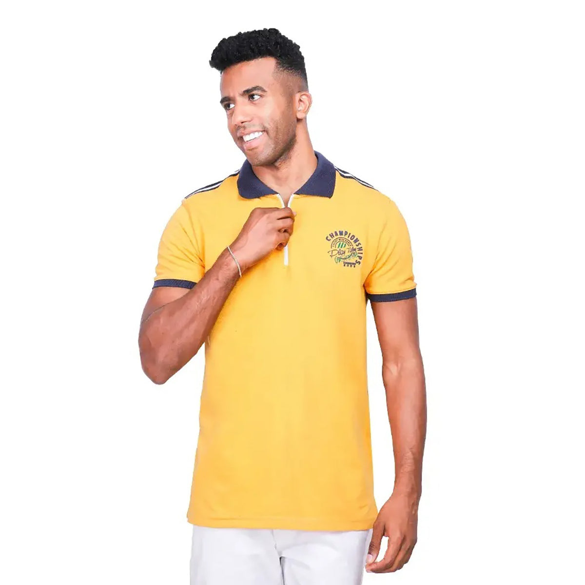 Coup – Men’s Slim Fit Zippered Polo Collar T-Shirt