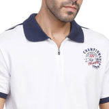 Coup – Men’s Slim Fit Zippered Polo Collar T-Shirt