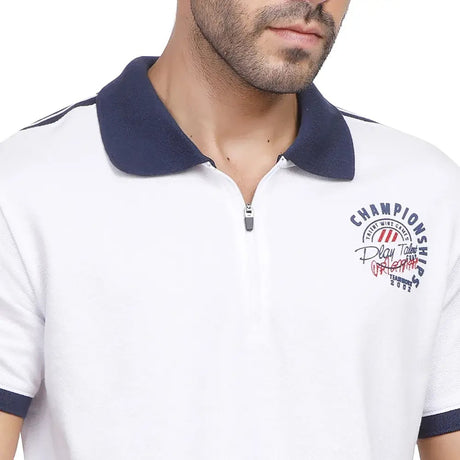 Coup – Men’s Slim Fit Zippered Polo Collar T-Shirt