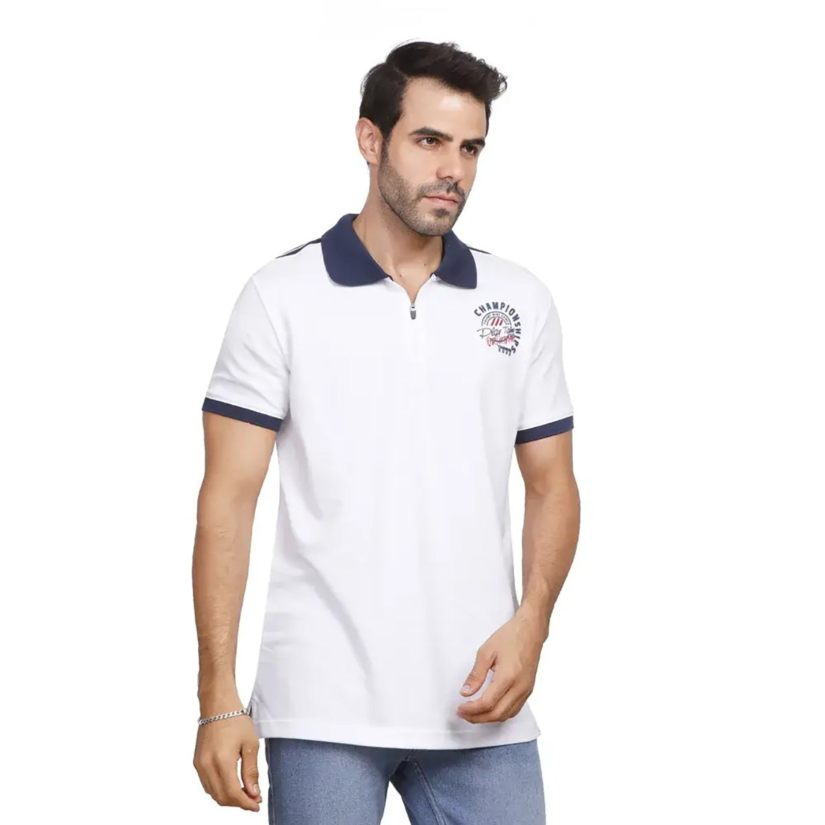 Coup – Men’s Slim Fit Zippered Polo Collar T-Shirt
