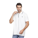 Coup – Men’s White Polo-Shirt with Short Sleeves and Logo Details