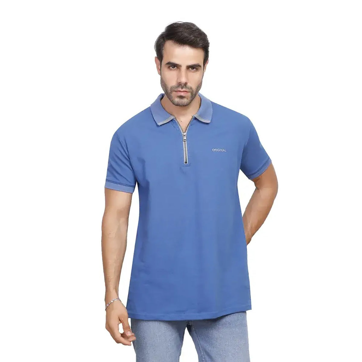 Coup – Men’s Regular Fit Zippered Polo-Shirt