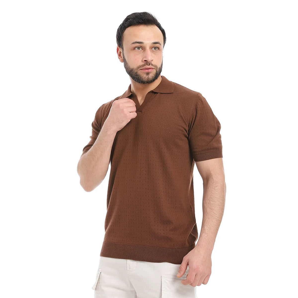 Coup – Men’s Woven Polo Neck T-Shirt