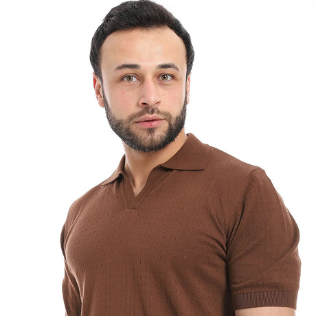 Coup – Men’s Woven Polo Neck T-Shirt
